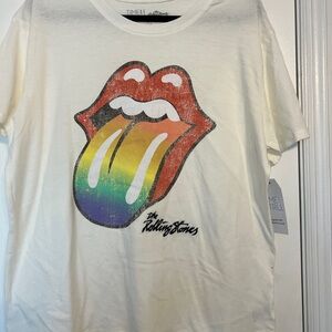 Time and Tru Rolling Stones Kids Tee - Cream and Multicolor